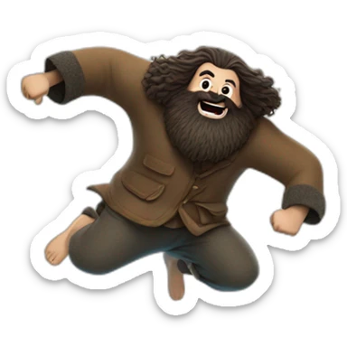 Hagrid jumping into a swimming pool sticker