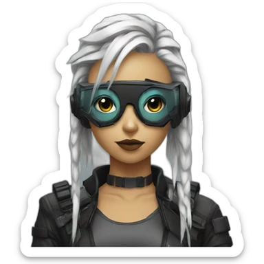 cyberpunk girl sticker