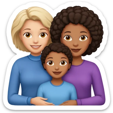 Family two black girls and mom sticker