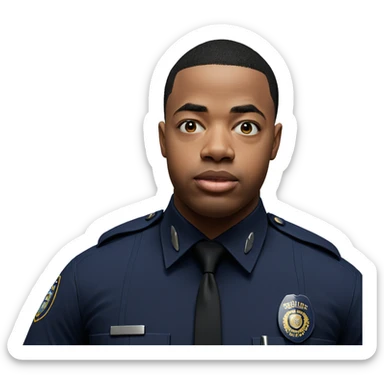 realistic male police portrait sticker