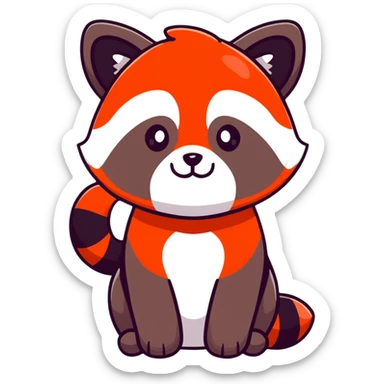 cartoon sticker of a red panda sticker