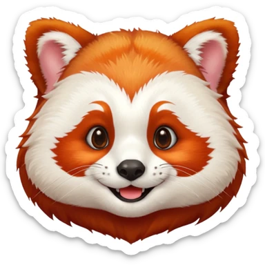only the face of a red panda laughing emoji style sticker