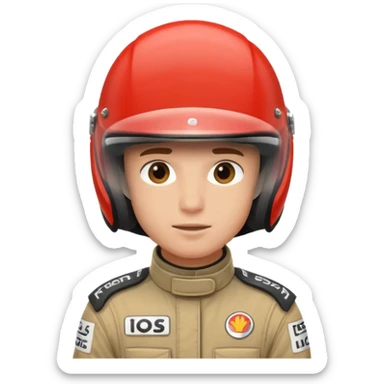 f1 driver with helmet on sticker