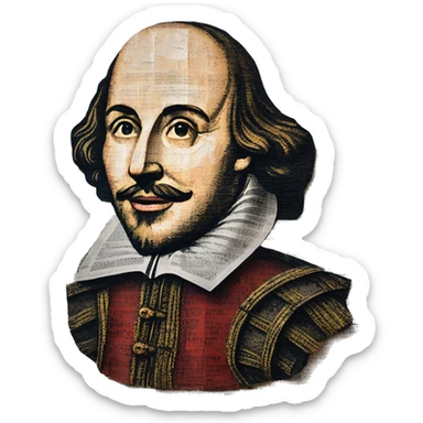 Shakespeare made of newspaper cuttings 420 roses flowers sticker