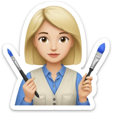 woman painter sticker