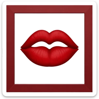 dark red kiss print sticker