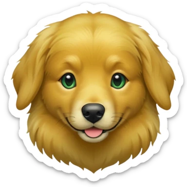 green dog extra furry golden retriever. The dog fur is green. Green is hex code 10462E sticker