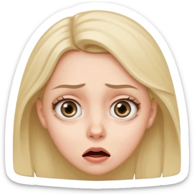 A realistic waist-up portrait of a frightened woman sticker