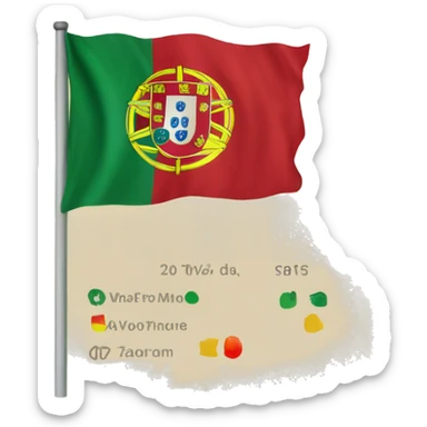 Portugal flag with review stats underneath  sticker