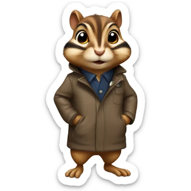 chipmunk with a detective coat sticker