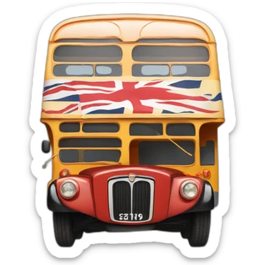 londonian bus with queen elisabeth sticker