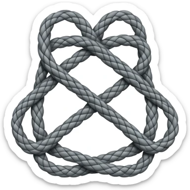 three interlaced cords symbol sticker