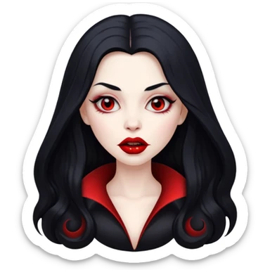 Vampire woman with huge lips sticker