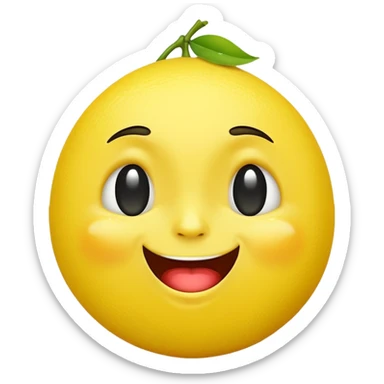 Lemon emoji 🍋 with a crying laughing face 😂 sticker