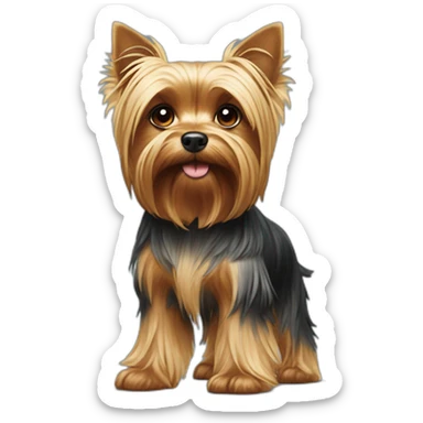 Yorkshire Terrier standing on two legs ears pointed down sticker