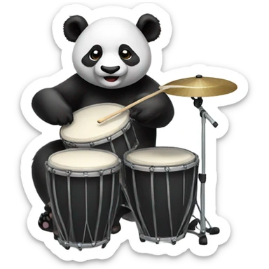 Panda playing the drums  sticker