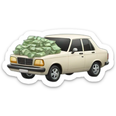 car loaded with money sticker