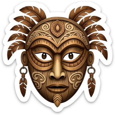 tribal mask sticker