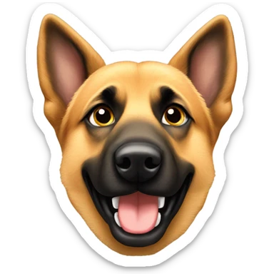 German shepherd dog face upside down sticker