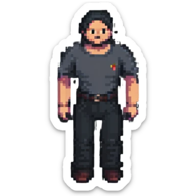 pixel art of a fisherman, just the man, no fishing gear or background sticker