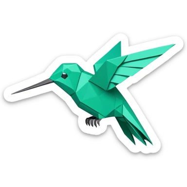 origami colibri sticker