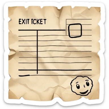 exit ticket sticker