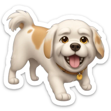 Chien en train de Ken un chat sticker