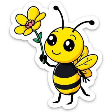 Ant in love with bumblebee  sticker