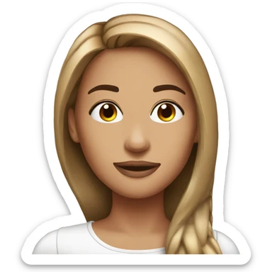 pretty woman with brown straight hair with eyelashes sticker