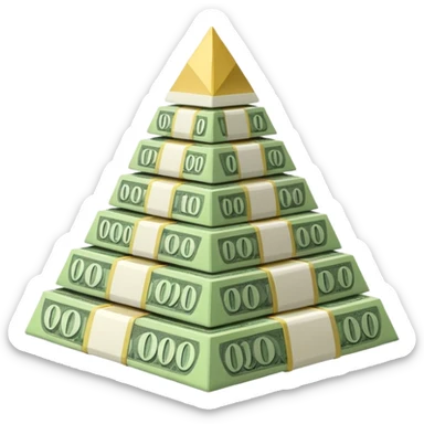 PIRAMID OF BANKNOTES sticker