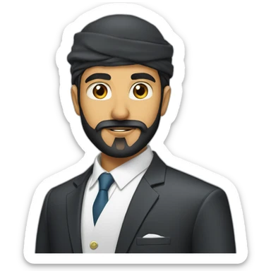 omani cfo with black beard sticker