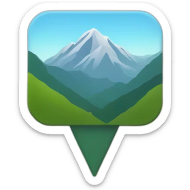 location pin with mountain inside sticker