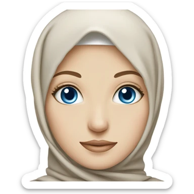 hijabi with blue eyes and pale skin pretty sticker