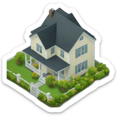 house isometric sticker