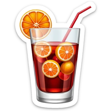 Ein Glas Negroni mit einer Kirsche als Deko sticker