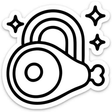 rainbow meat with sparkles sticker