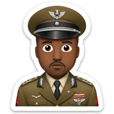 Kanye west in 1940s German War uniform sticker