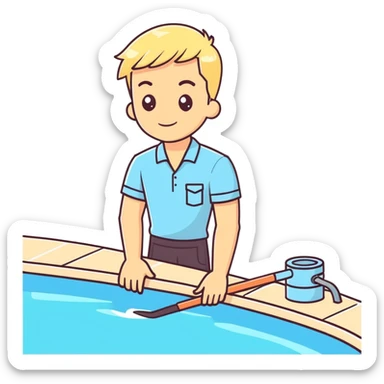 À Young blond man pool keeper sticker
