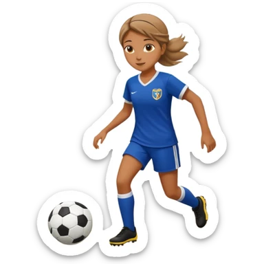 Girl playing soccer on the beach sticker