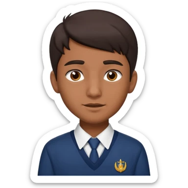 Indian male teenage student, brown skin, dark hair sticker