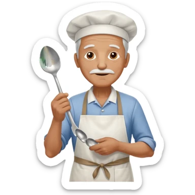 old man kitchen worker sticker
