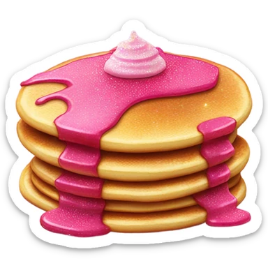 Hot pink pancakes with glitter and melted butter  sticker