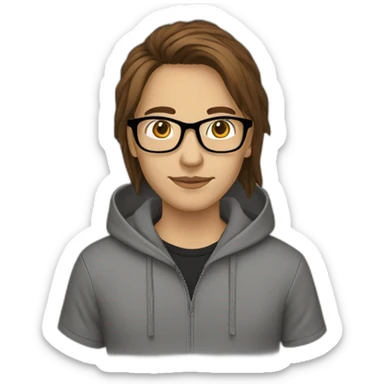 it specialist glasses brown hair hoodie sticker