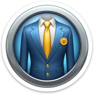 suit button no smiley sticker