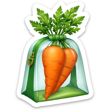 buy bag with carrot. Transparent background sticker