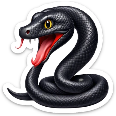 Black snake tongue out sticker