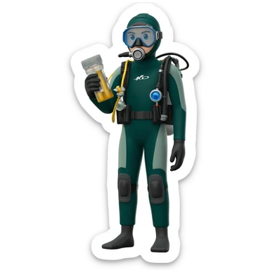 scuba diver with research equipment sticker