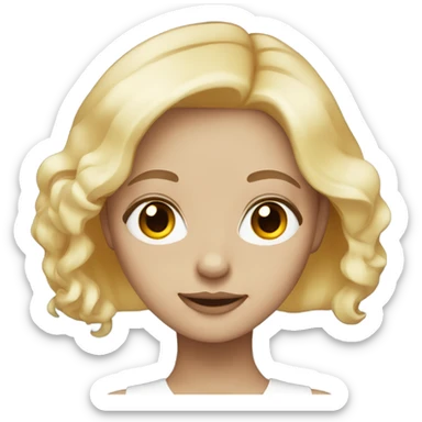 Girl with orange eyes blonde hair and white skin sticker