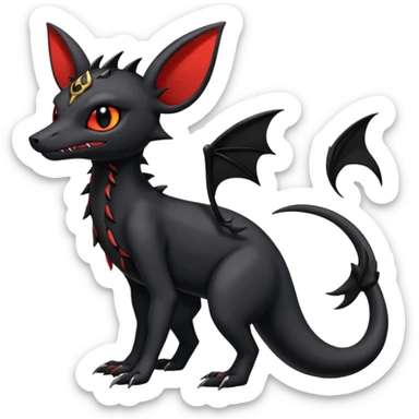 Edgy gothic evil dark Salandit-Umbreon-Amaura-hybrid-fusion (full body) sticker