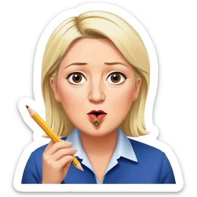marine le penne qui mange un crayon sticker